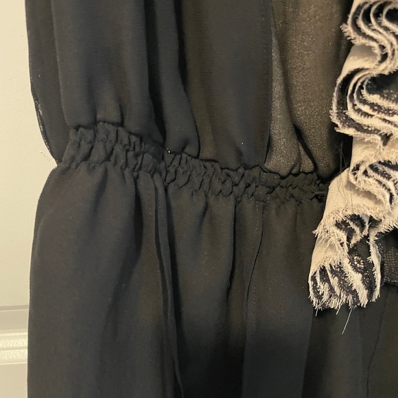 Robert Rodriquez Black Ruffled Peplum Blouse by Neiman Marcus L elegant rich - Picture 7 of 8